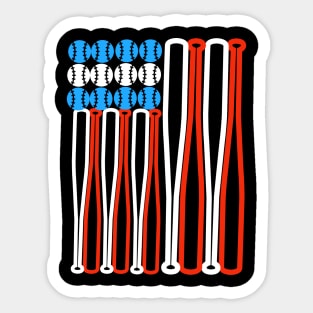 American flag baseball design Sticker